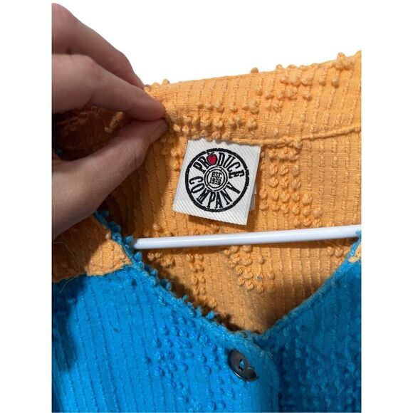 Produce Company Colorblock Textured Long Sleeve Cardigan Jacket Multicolor Large - Picture 7 of 8